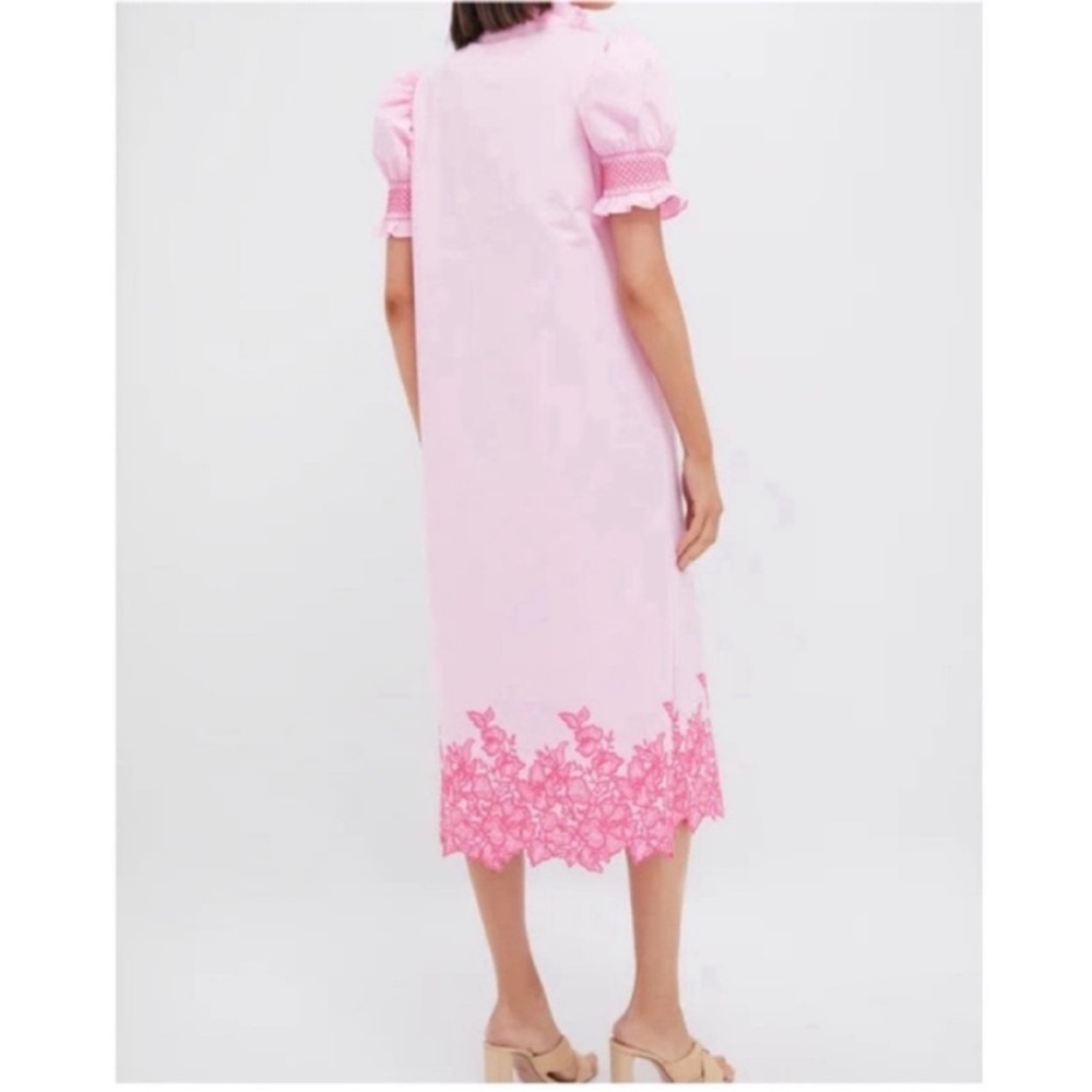 HYACINTH HOUSE Pink Embroidery Eliza Midi Dress - Picture 4 of 10
